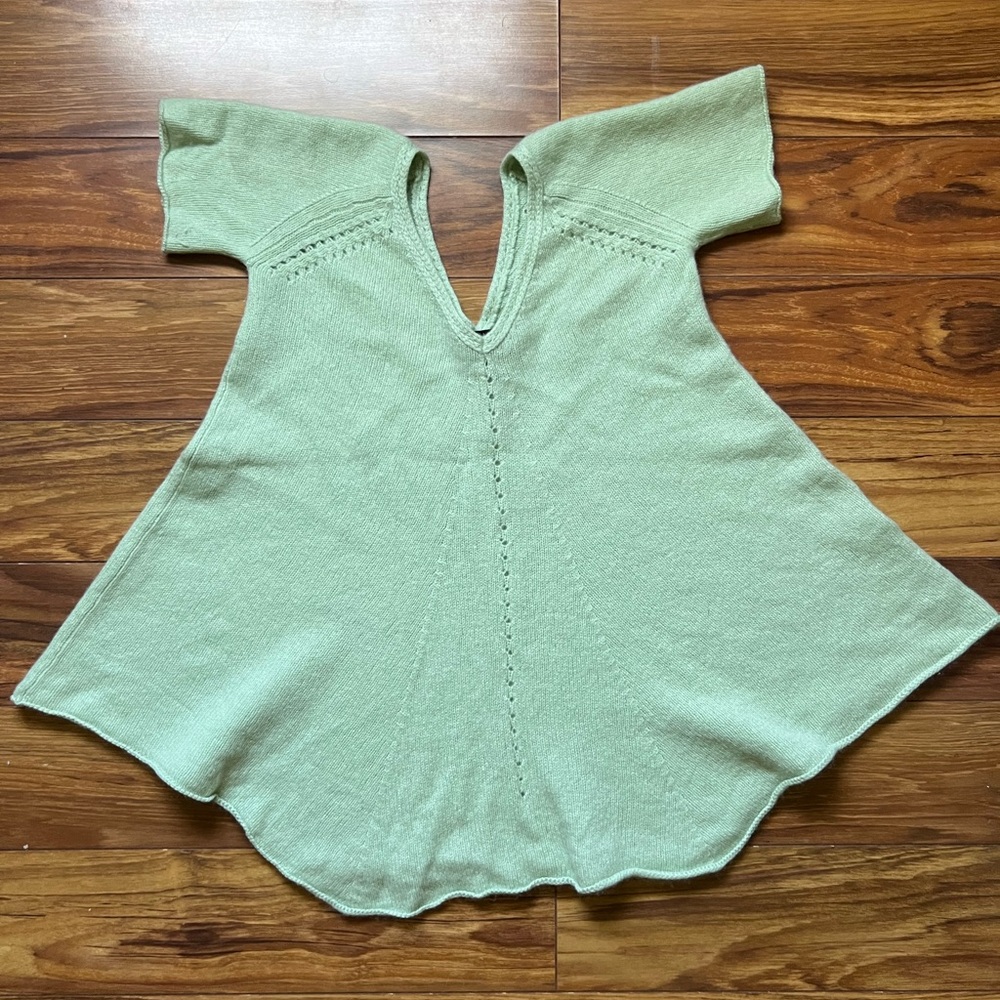 Green Wool Knit Top